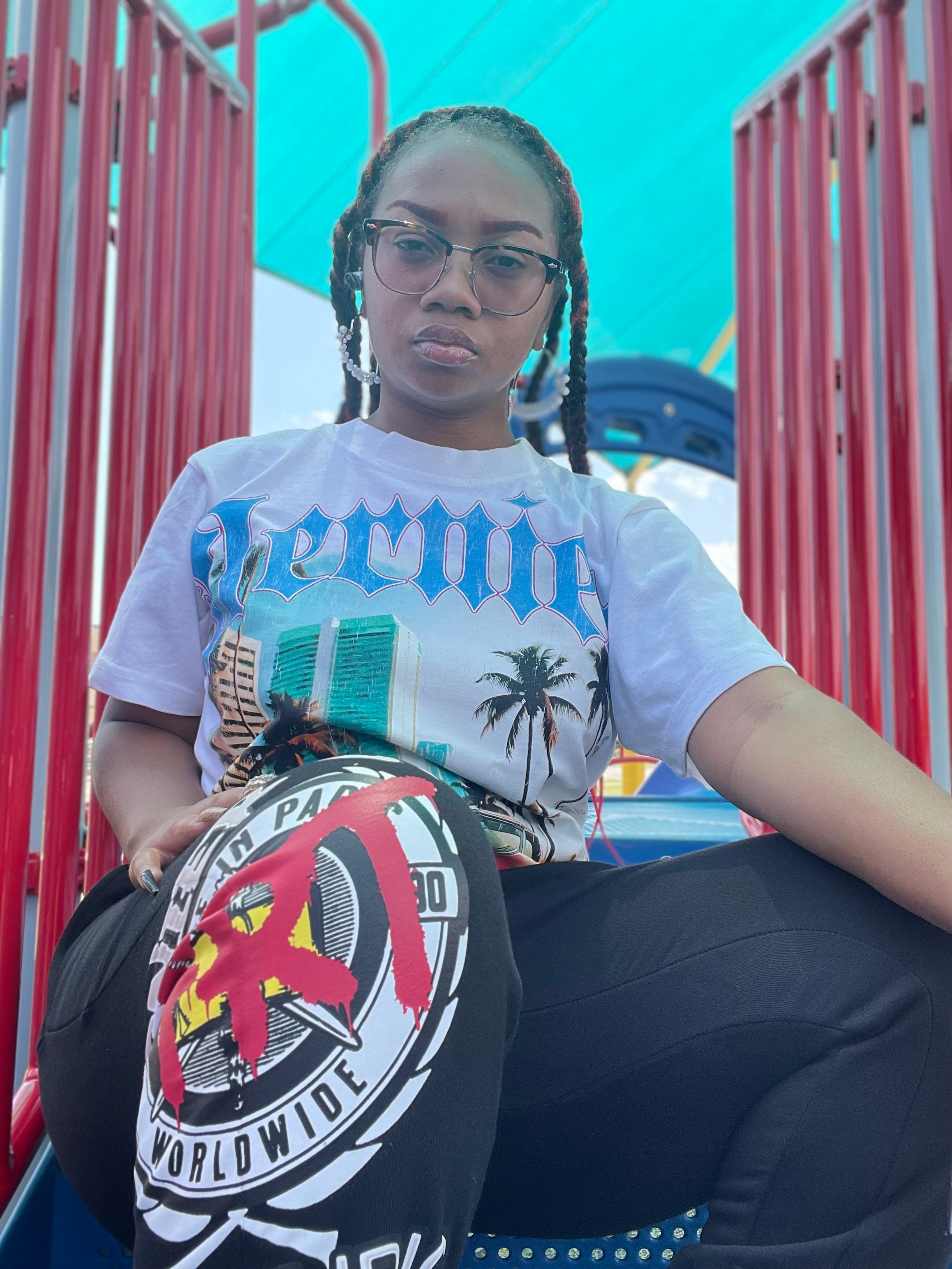 Dernier Graphic Miami Strip Tee