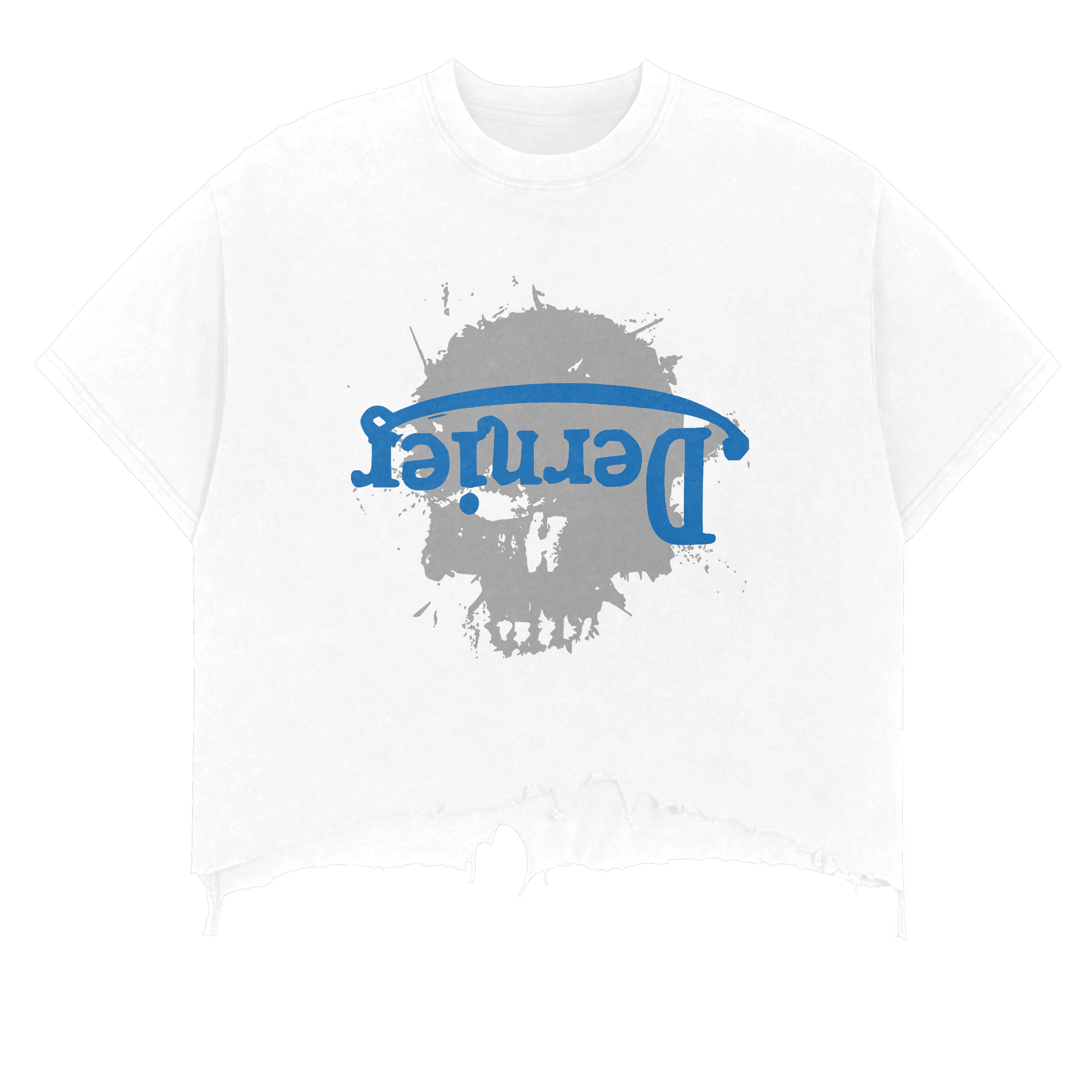 Dernier Graphic Vintage Wash Boxy Distressed Hem T-Shirt