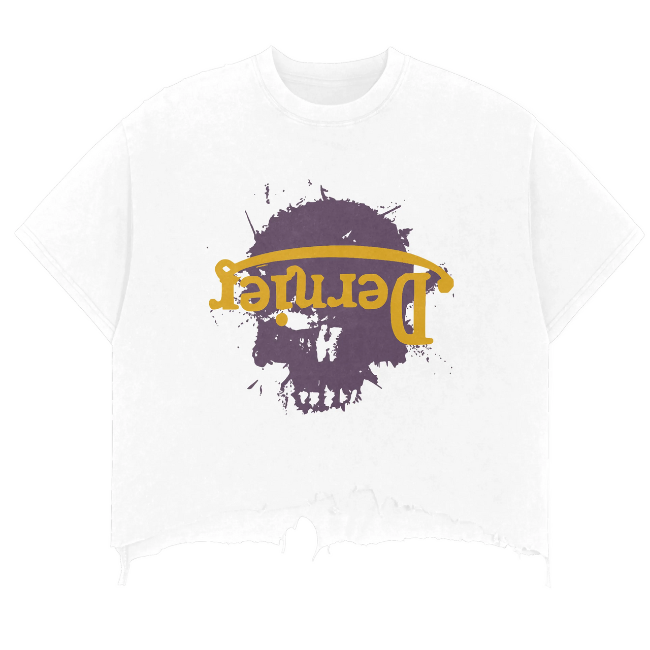 Dernier Graphic Vintage Wash Boxy Distressed Hem T-Shirt